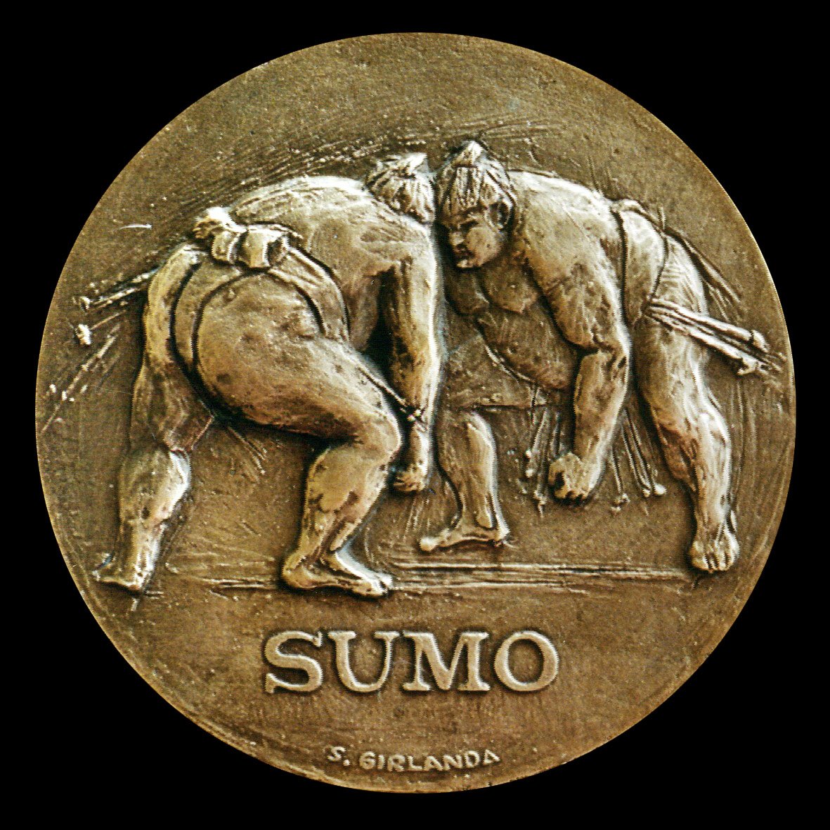 Sumo fusione in bronzo diam. mm 120