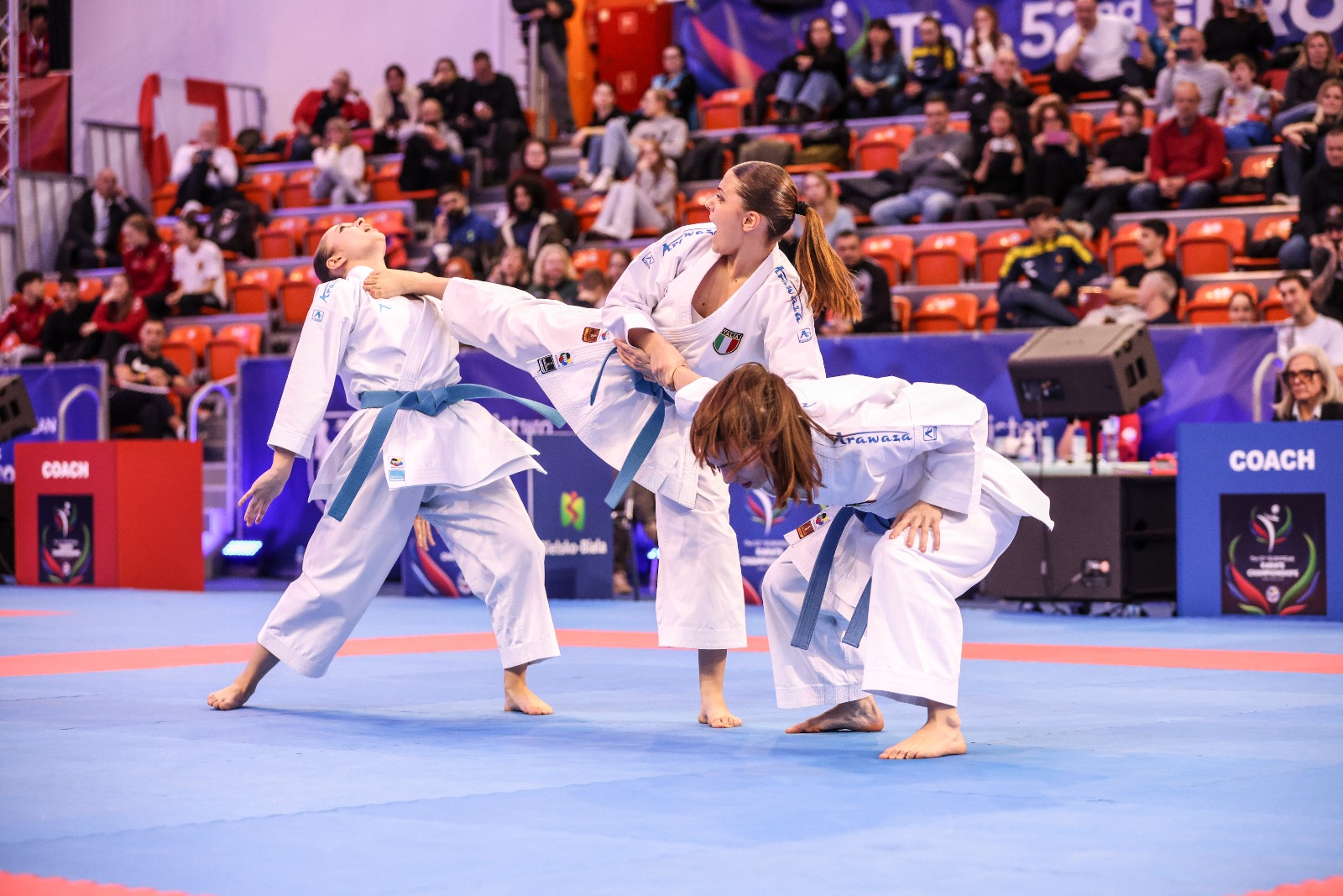 Bronzo alle ragazze del kata e altre 6 finali per l’oro conquistate! Domani l’ultimo atto